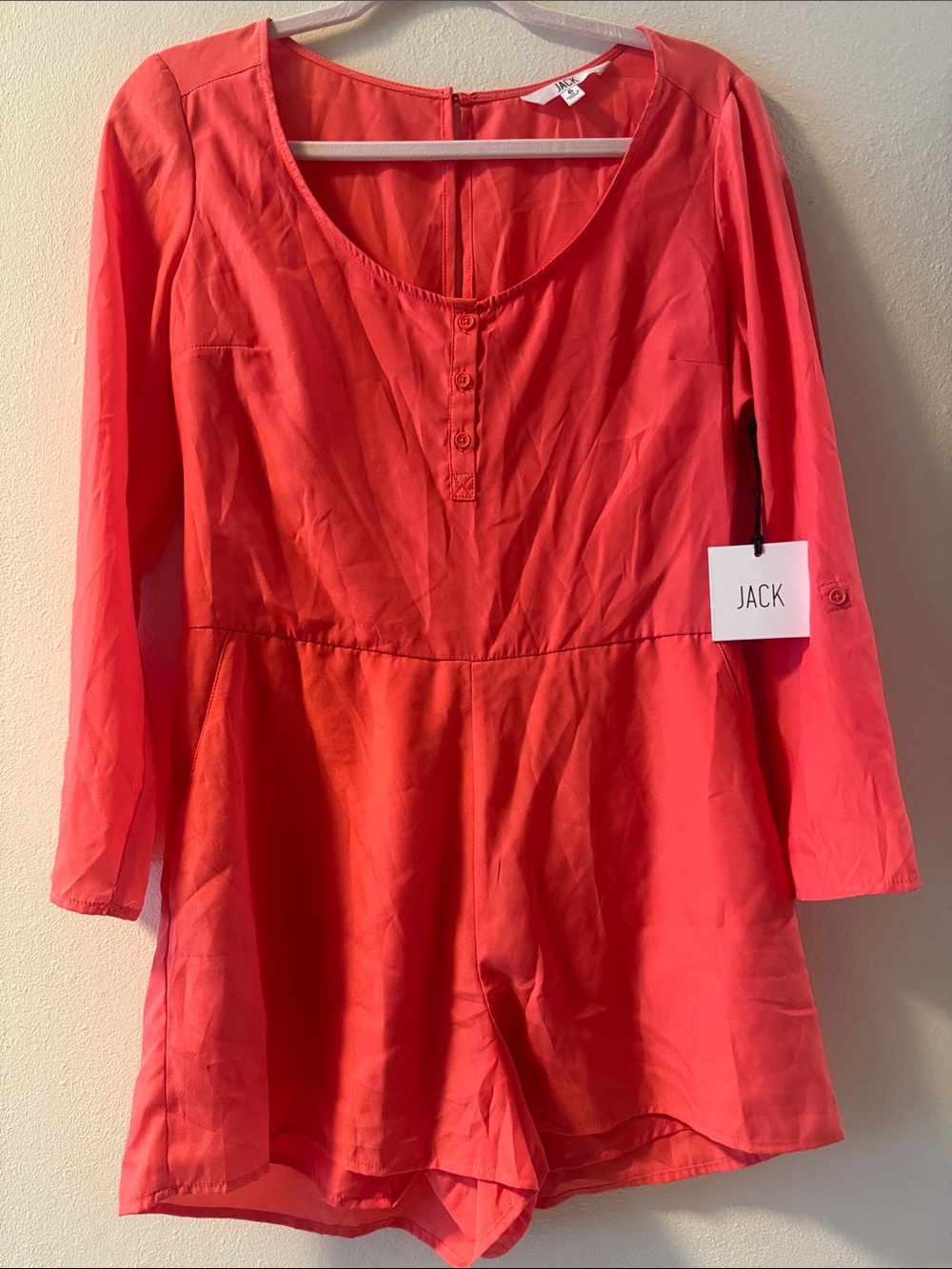 Jack by BB Dakota Coral Long Sleeve Romper